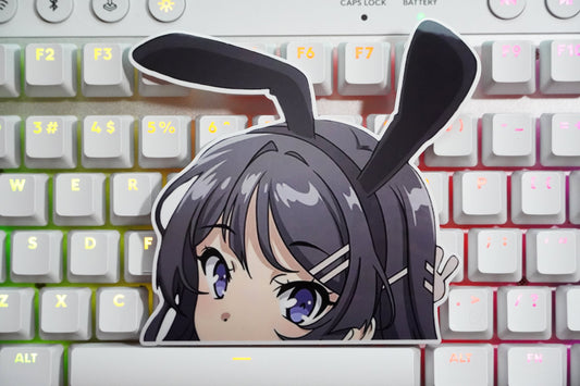Cute Anime Bunny Girl Peeker Sticker Mai - Anime Sticker